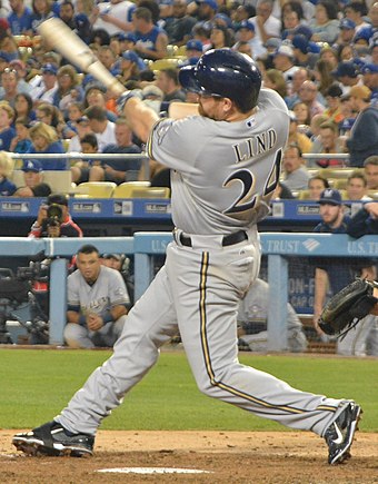 Lind with the 2015 Milwaukee Brewers