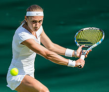 Krunić in her first-round match at the 2015 Wimbledon Championships