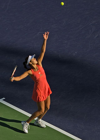 Ivanovic serving at Indian Wells, 2008