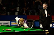 Deutsch: Bild aufgenommen in Berlin während des German Masters im Snooker 2015. Anthony McGill, Marcel Eckardt. English: Picture taken in Berlin during the Snooker German Masters in 2015. Anthony McGill, Marcel Eckardt.