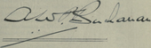 signature d'Arthur William Patrick Buchanan