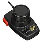 Kaboom! uses the VCS paddle controller, which had fallen out of regular use at time of the game's release. Atari-2600-Paddle-Controller-FR.jpg