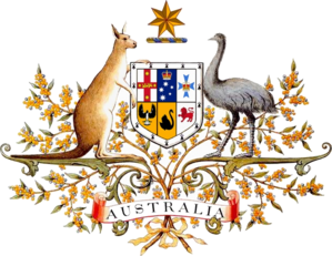 The original drawing of the Australian coat of...