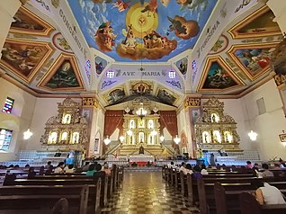 Church interior in 2019 Baclayon church Bohol interior.jpg