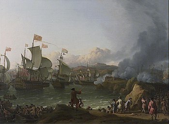 Die Schlacht in der Bucht von Vigo, von Ludolf Bakhuizen, gemalt um 1702