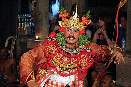A Balinese dancer with a white bindi