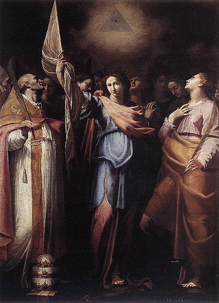 File:Bartolomeo Cavarozzi - St Ursula and Her Companions with Pope Ciriacus and St Catherine of Alexandria - WGA04608.jpg