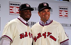Baseball Hall of Fame Class of 2016, Ken Griffey Jr. and Mike Piazza.jpg