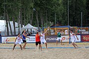 Deutsch: Beachhandball Europameisterschaften 2019 (Beach handball Euro); Tag 3: 4. Juli 2019 – Männer, Platzierungsrunde Gruppe IV, Schweden-Nordmazedonien 2:0 (20:10, 32:15) English: Beach handball Euro; Day 3: 4 July 2019 – Men Consolation Round Group IV – Sweden-North Macedonia 2:0 (20:10, 32:15)
