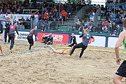 Deutsch: Beachhandball Europameisterschaften 2019 (Beach handball Euro); Tag 5: 6. Juli 2019 – Frauen, Platzierungsspiel für die Ränge 9–12, Deutschland-Polen 2:1 (22:23, 19:16, 7:6) English: Beach handball Euro; Day 5: 6 July 2019 – Placement Match/Cross Match for rank 9–12 Women – Germany-Poland 2:1 (22:23, 19:16, 7:6)