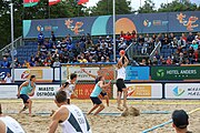 Deutsch: Beachhandball Europameisterschaften 2019 (Beach handball Euro); Tag 6: 7. Juli 2019 – Männerfinale, Dänemark-Norwegen 2:0 (25:18, 19:16) English: Beach handball Euro; Day 6: 7 July 2019 – Men's Final – Denmark-Norway 2:0 (25:18, 19:16)