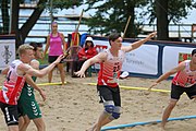 Deutsch: Beachhandball Europameisterschaften 2019 (Beach handball Euro); Tag 2: 3. Juli 2019 – Männer, Vorrunde Gruppe C, Nordmazedonien-Schweiz 0:2 (13:22, 18:19) English: Beach handball Euro; Day 2: 3 July 2019 – Women Preliminary Round Group A – Men Preliminary Round Group C – North Macedonia-Switzerland 0:2 (13:22, 18:19)