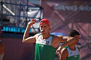 Deutsch: Beachhandball bei den Olympischen Jugendspielen 2018; Tag 7, 13. Oktober 2018; Jungen, Halbfinale – Argentinien-Portugal 1:2 English: Beach handball at the 2018 Summer Youth Olympics at 13 October 2018 – Boys Semifinal – Argentina-Portugal 1:2