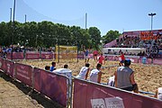 Deutsch: Beachhandball bei den Olympischen Jugendspielen 2018 in Buenos Aires; Tag 7, 13. Oktober 2018; Jungen, Halbfinale – Spanien-Kroatien 2:1 English: Beach handball at the 2018 Summer Youth Olympics in Buenos Aires at 13 October 2018 – Boys Semifinal – Spain-Croatia 2:1 Español: Handball de playa en los Juegos Olimpicos de la Juventud Buenos Aires 2018 en 13 de octubre de 2018 – Semifinales de chicos - España-Croacia 2:1