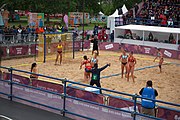 Deutsch: Beachhandball bei den Olympischen Jugendspielen 2018; Tag 5, 10. November 2018; Mädchen, Hauptrunde - Kroatien-Argentinien 1:2 English: Beach handball at the 2018 Summer Youth Olympics at 11 October 2018 – Girls Main Round – Croatia-Argentina 1:2