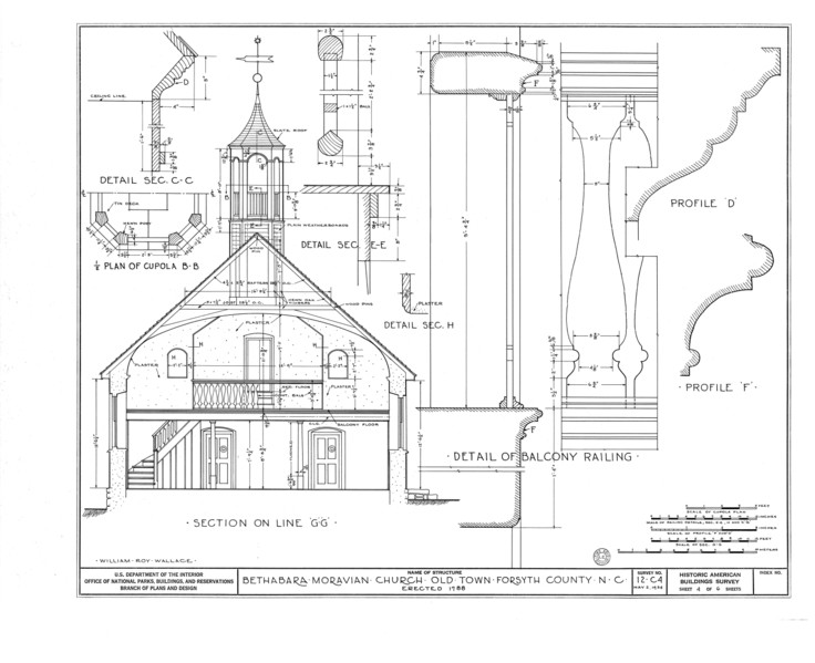 File:Bethabara Moravian Church, 2147 Bethabara Road (State Route 1681), Old Town, Forsyth County, NC HABS NC,34-OLTO,1- (sheet 4 of 6).png