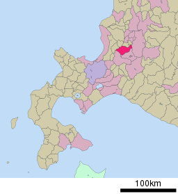 Bibais läge på västra Hokkaidō
