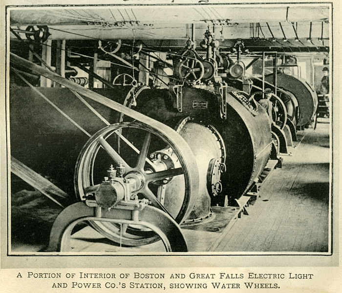 File:Black Eagle Dam - 1895 - turbines and pulleys.jpg