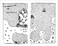 Antonio Bocarro's 1635 map of temples of Trincomalee promontory. Bocarro17thcenturyTrincomaleemap.png