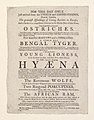 Handbill announcing two stupendous and royal ostriches