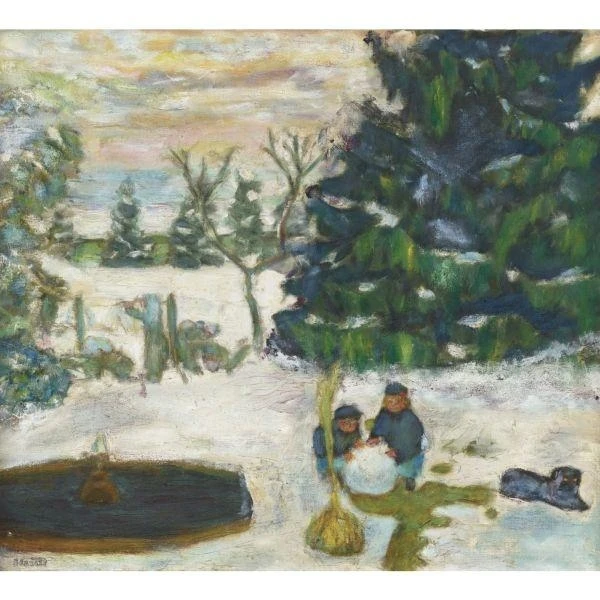 Файл:Boule de neige, enfants et chien dans le jardin du Grand-Lemps, Pierre Bonnard (1904).webp