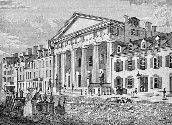 Bowery Theatre of 1828, from Bourne Views of New York (1830–31)