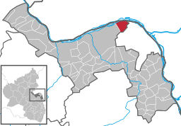 Läget för Budenheim i Landkreis Mainz-Bingen