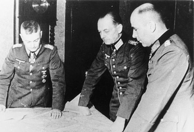 Walter Model, Gerd von Rundstedt and Hans Krebs plan for the Ardennes Offensive (Battle of the Bulge) in November 1944.
