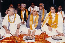 The 1986 World Religious Parliament Awards in New Delhi, during which Desai was honoured with the title of Jagadacharya C-1986-AwardsWorldReligiousParliament.jpg