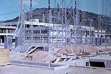 The Cahora Bassa HVDC power station under construction in 1974 Cahora Bassa HVDC power scheme under construction 04.jpg