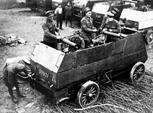 Another view of Armoured Autocars being cleaned