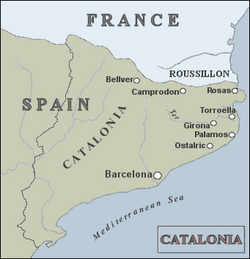 Catalan campaign 1689-1697. The Catalan front was the smallest of the Nine Years' War. Catalonian campaign, 1689-97.png