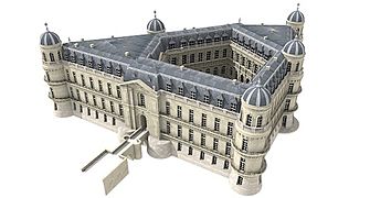El Grand Château de Chantilly después de las reformas de Mansart, en 3D.