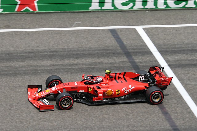 Ferrari SF90, driven by Charles Leclerc, with Mission Winnow branding at the 2019 Chinese Grand Prix