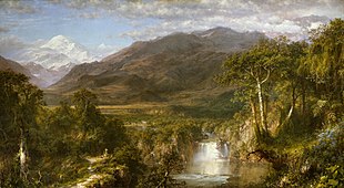 Lander's Peak has often been compared to Frederic Edwin Church's The Heart of the Andes Church Heart of the Andes.jpg