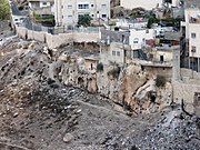 Bebouwing boven antieke graftomben in Silwan, 2007