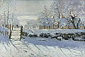 『かささぎ（英語版）』1868 - 69年。油彩、キャンバス、89 × 130 cm。オルセー美術館[74]。1869年サロン落選[75]（W133）。