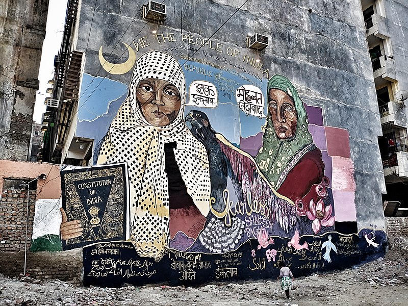 File:Closeup of wall-art graffiti at Shaheen Bagh Protests 7 Feb 2020.jpg