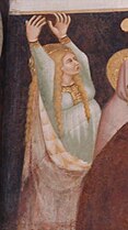 Fresken in der Apsis, Kreuzabnahme (Detail der Magdalena)