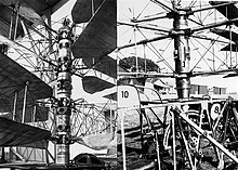 Comparaison du premier mât inverseur de rotation des deux rotors coaxiaux (2R) avec le mât mécano-soudé (4S) des hélicoptères Pescara de 1916 à 1931