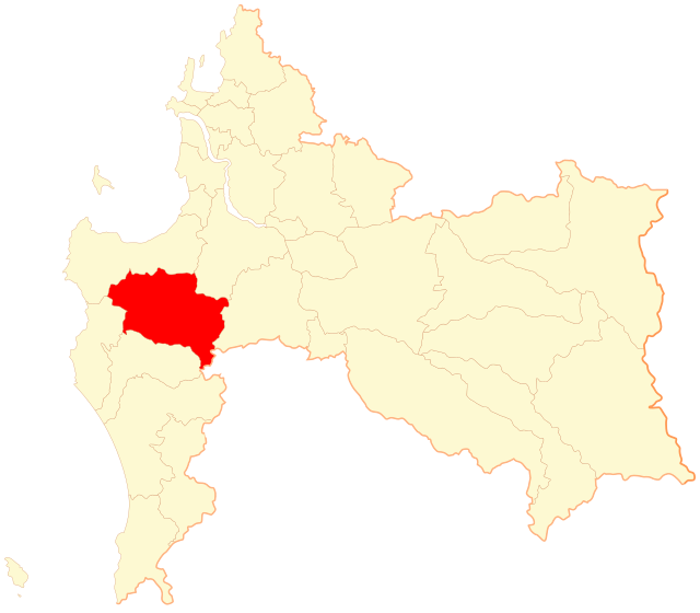 Location of the Curanilahue commune in the Biobío Region