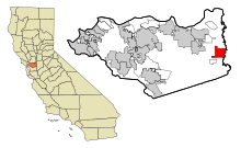 Contra Costa County California, beépített és be nem épített területek Discovery Bay Highlighted.svg