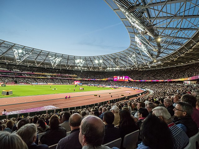 The London Stadium during the championships. Big crowds were a constant, with all evening sessions being sell-outs