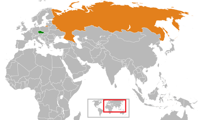 Česko a Rusko na mapě