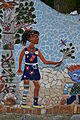 Deutsch: Keramikmosaik von Erika Doberstein an einer Mauer in Schöneiche bei Berlin. English: Public art of Erika Doberstein at a wall in Schöneiche bei Berlin.