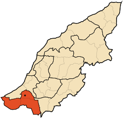 Localização do distrito dentro da província de Mostaganem