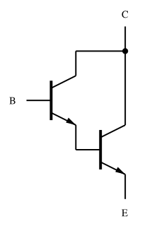 Darlington transistor compound structure consisting of two bipolar transistors