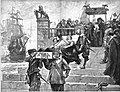 Die Gartenlaube (1886) b 776.jpg (D) Die Einschiffung der Leiche Gustav Adolf's im Hafen zu Wolgast am 15. Juli 1633 Nach dem Oelgemälde von Hellqvist, Photographie im verlag von Fr. Hanfstängl in München