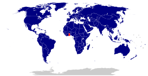 Nations with which Ghana has diplomatic relations. Diplomatic relations of Ghana.svg