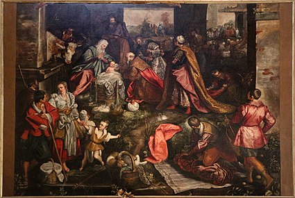 Domenico Tintoretto: Anbetung der Könige, vor 1587, San Trovaso, Venedig